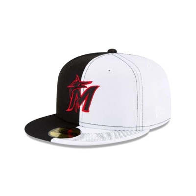 Miami Marlins Gorra | New Era MLB Split Crown 59fifty Fitted Cap Mexico - Negros